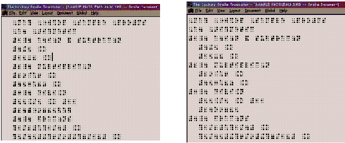 Raw Nemeth Code and corrected Nemeth Code